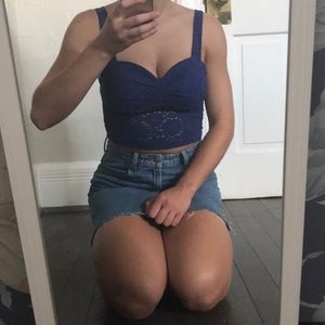 Royal blue crop top/bra top